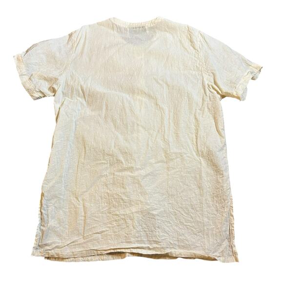 Vtg Button Front Lightweight Natural Cotton Top Small Cream White Hippie Boho - Picture 2 of 4